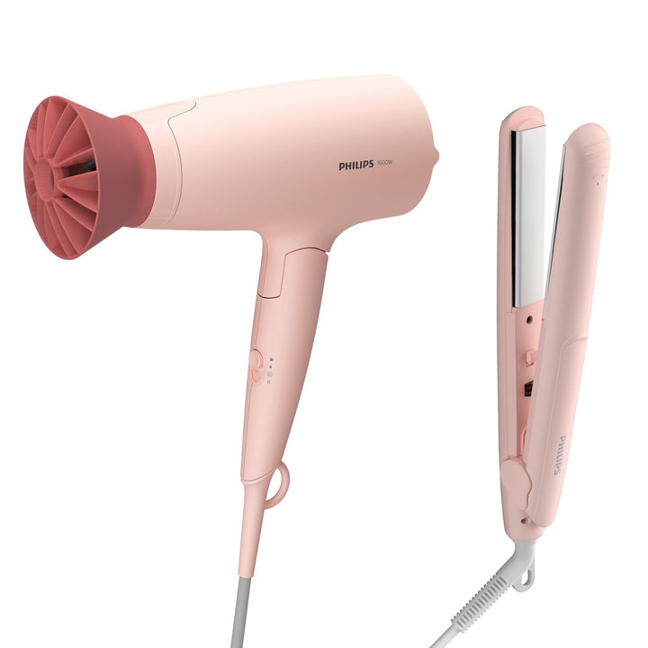 Philips 3000 Series Haarstyling-Set BHP398/00 1.600 W, ThermoProtect Aufsatz, keratinbeschichtete Pl