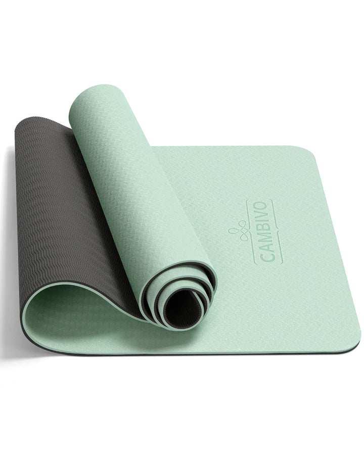 CAMBIVO Yoga Matte 183cm x 61cm, 8mm Dicke Pilates Matte Gymnastikmatte Rutschfest &amp; Gepolstert,Yoga