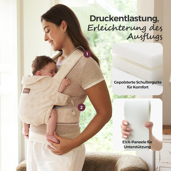 Momcozy Babytrage Neugeborene ab Geburt | Ergonomische Tragehilfe mit Nackenstütze | Leicht & sicher