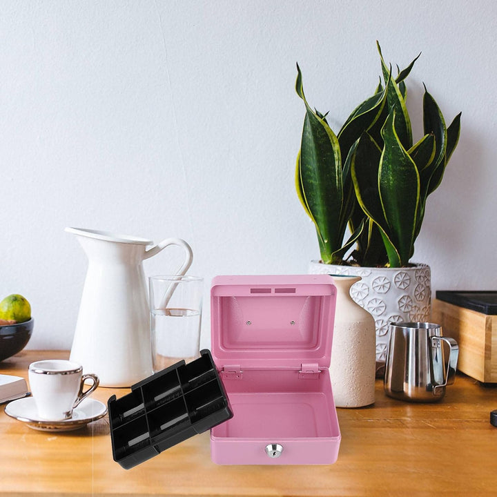 Feuerfeste wasserdichte Box mit Schlüsselschloss, Tragbare Mini Tragbarer Safe Stahl Petty Abschlies