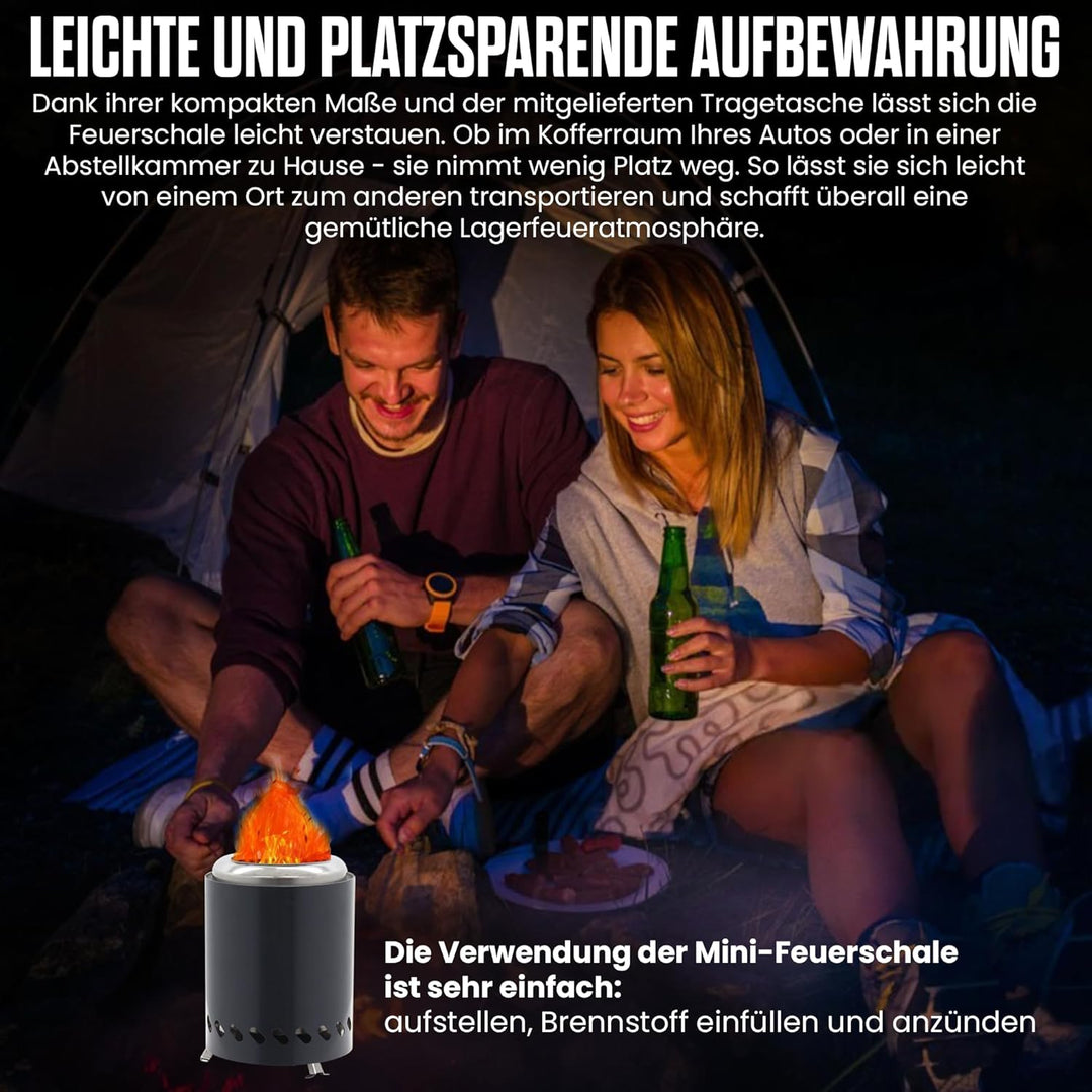 Tischfeuerstelle mit Ständer, Mini-Feuerstelle aus Edelstahl, Deko für Garten,Terrasse und Balkon,Fü