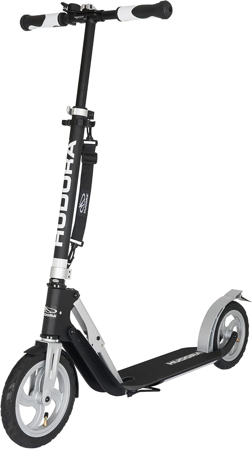 HUDORA BigWheel Air 230 Scooter - Tretroller mit/ohne Handbremse - Stabiler Aluminium-Roller mit Luf