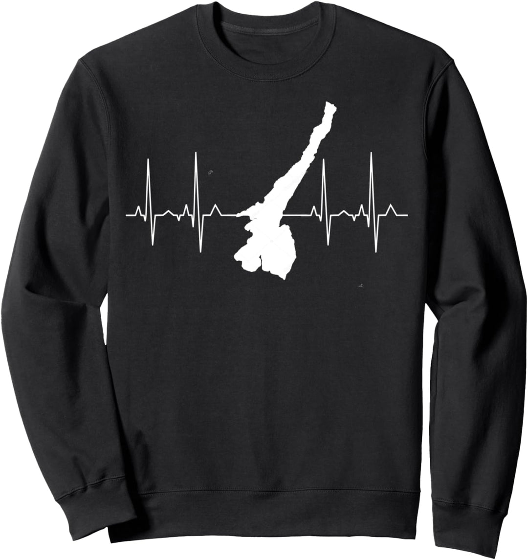 Gardasee See Umriss Silhouette Lago di Garda Urlaub Italien Sweatshirt