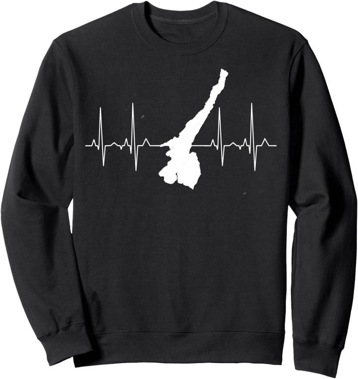 Gardasee See Umriss Silhouette Lago di Garda Urlaub Italien Sweatshirt