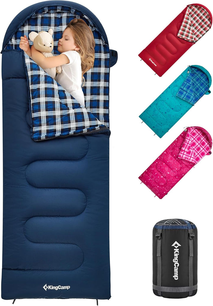KingCamp Kinderschlafsack Schlafsack Winter Warmer Deckenschlafsack 3-4 Jahreszeiten für Kinder beim