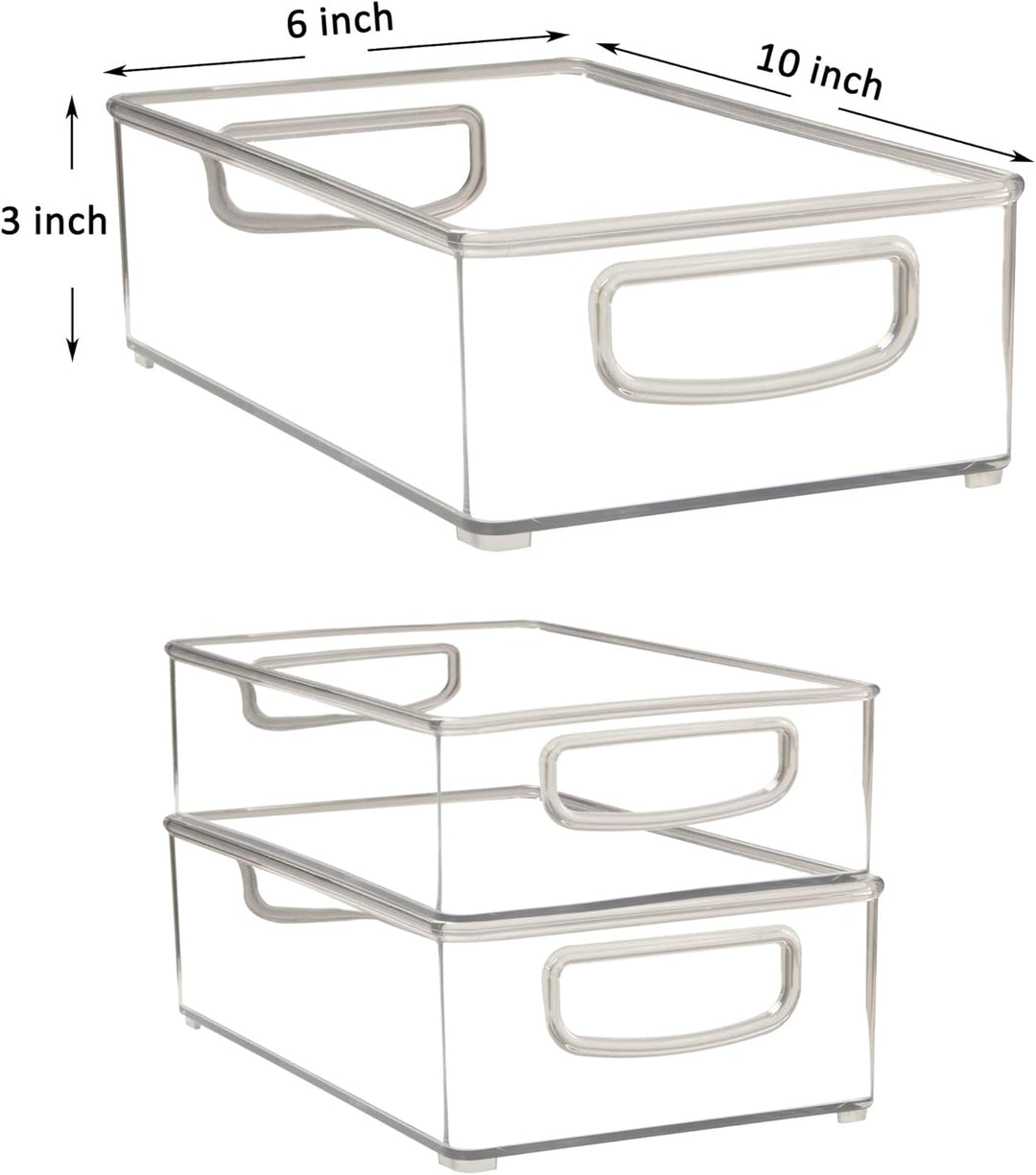 Youngever 4er Set 25 x 15 x 8 cm Kühlschrankbehälter, Speisekammer Organizer, Aufbewahrungsbox Kühls