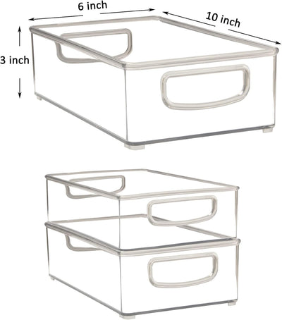 Youngever 4er Set 25 x 15 x 8 cm Kühlschrankbehälter, Speisekammer Organizer, Aufbewahrungsbox Kühls
