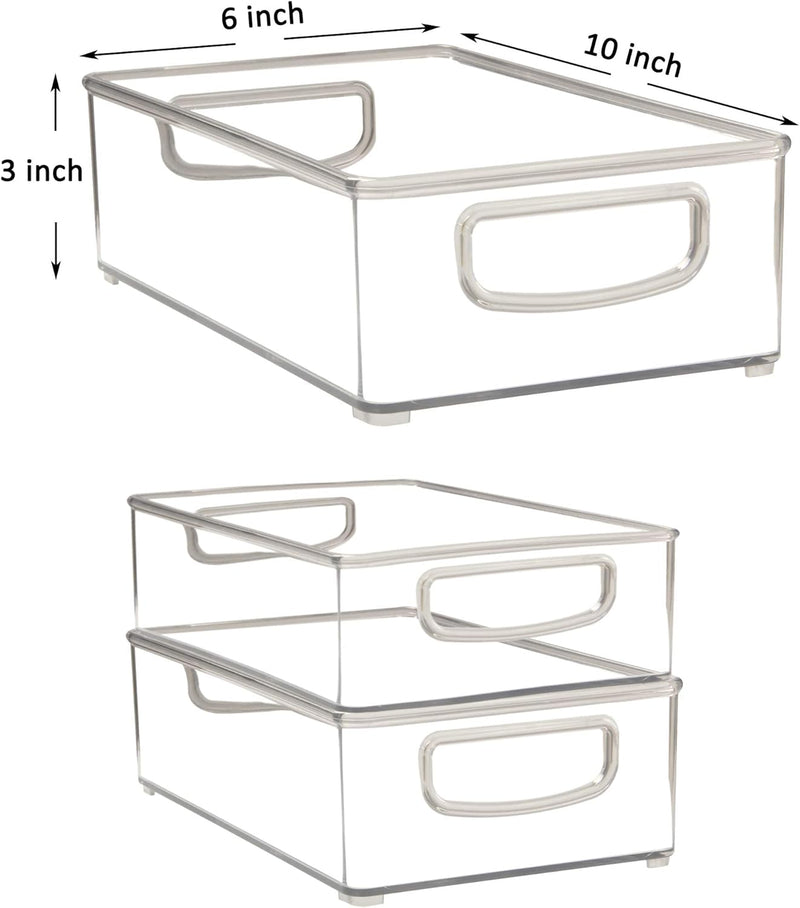 Youngever 4er Set 25 x 15 x 8 cm Kühlschrankbehälter, Speisekammer Organizer, Aufbewahrungsbox Kühls