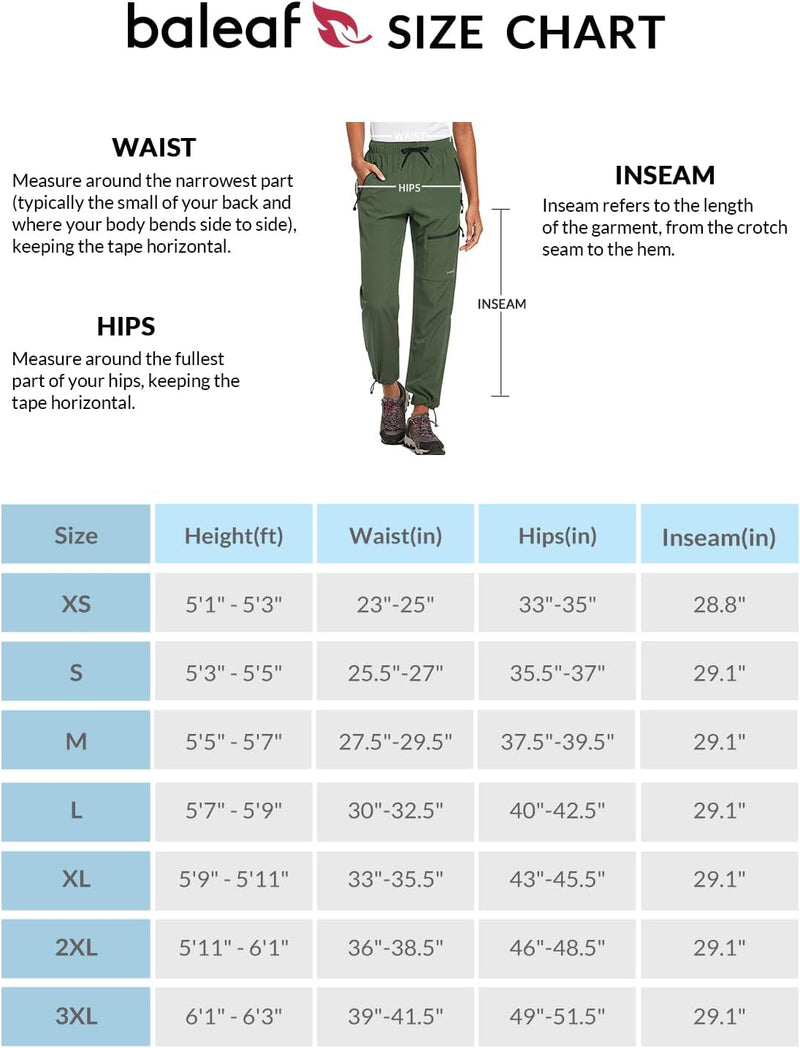 BALEAF Damen Outdoorhose Wanderhose Wasserdicht Schnelltrocknend Leicht Trekkinghose Capris UV Schut