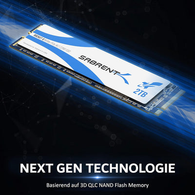 Sabrent M.2 NVMe SSD 2TB, Internes Solid State 3200 MB/s Lesen, PCIe 3.0 2280, intern Festplatte Hig