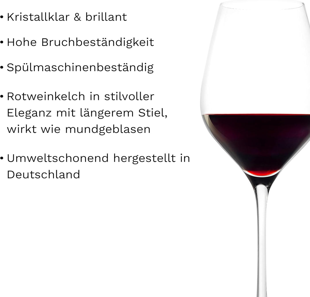 Stölzle Lausitz Rotweingläser Exquisit Royal 480ml I Rotweingläser 6er Set I Weingläser spülmaschine