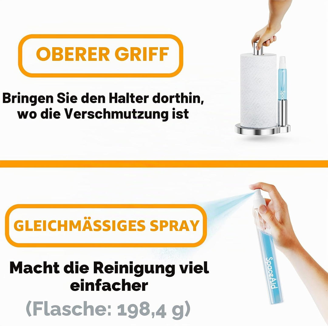 SpaceAid SprayNeat Papierhandtuchhalter mit Sprühflasche, Arbeitsplatte Papierhandtücher Spender Stä