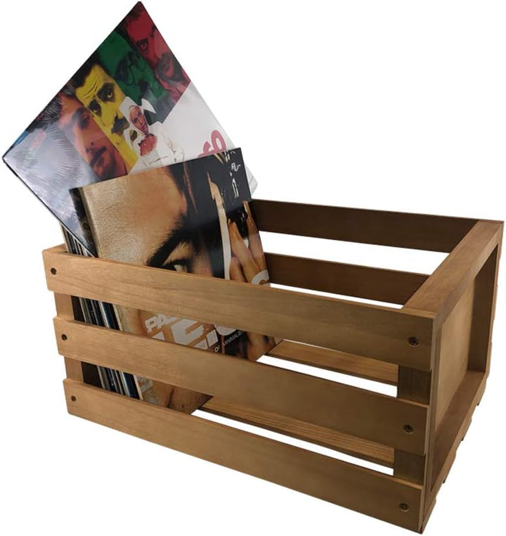 7even Schallplatten Holzkiste/Aufbewahrungskiste, Natur, für LP´s