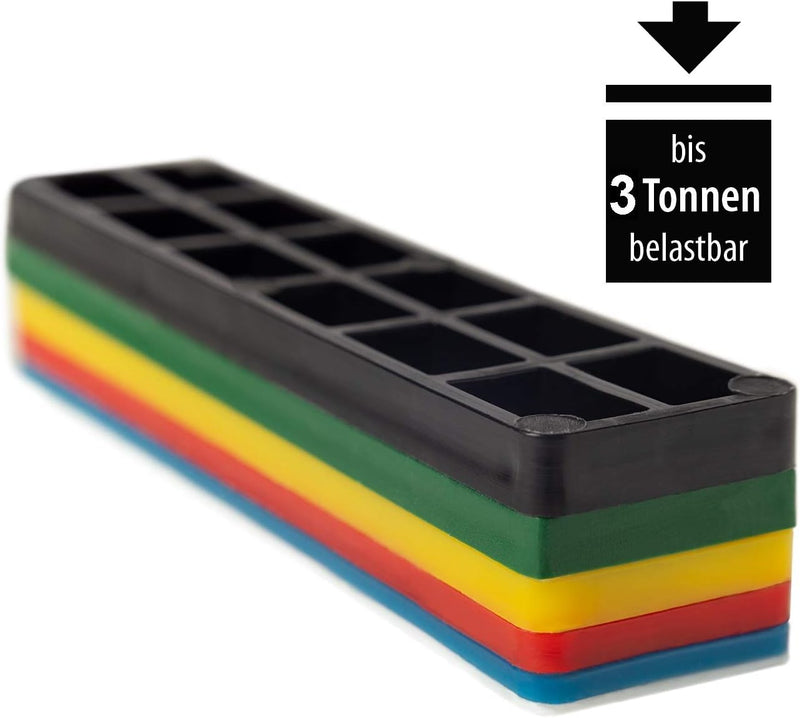 SILISTO Kunststoff Verglasungsklötze Set mehrfarbig 100 x 28 x 1-6 mm, 600 Stück - Made in Germany
