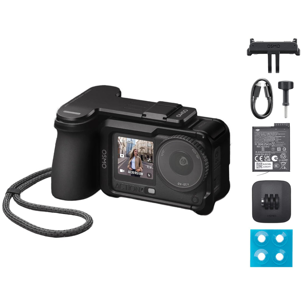 DJI Osmo Action 6 Strassenfotografie-Combo, mit Handgriff und Zubehörschuh-Auslöseknopf, Unterwasser