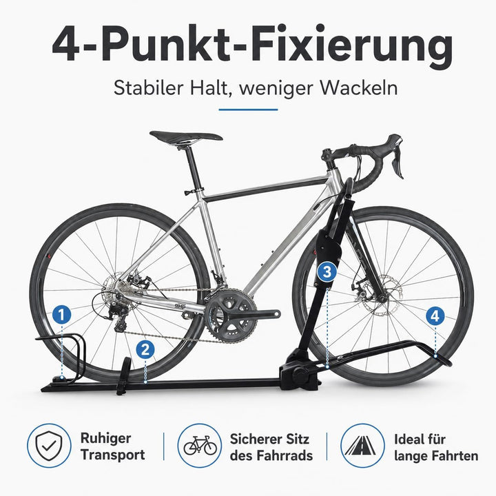Fahrrad Dachträger E-Bike mit Diebstahlschutz für Auto SUV bis 38 Zoll