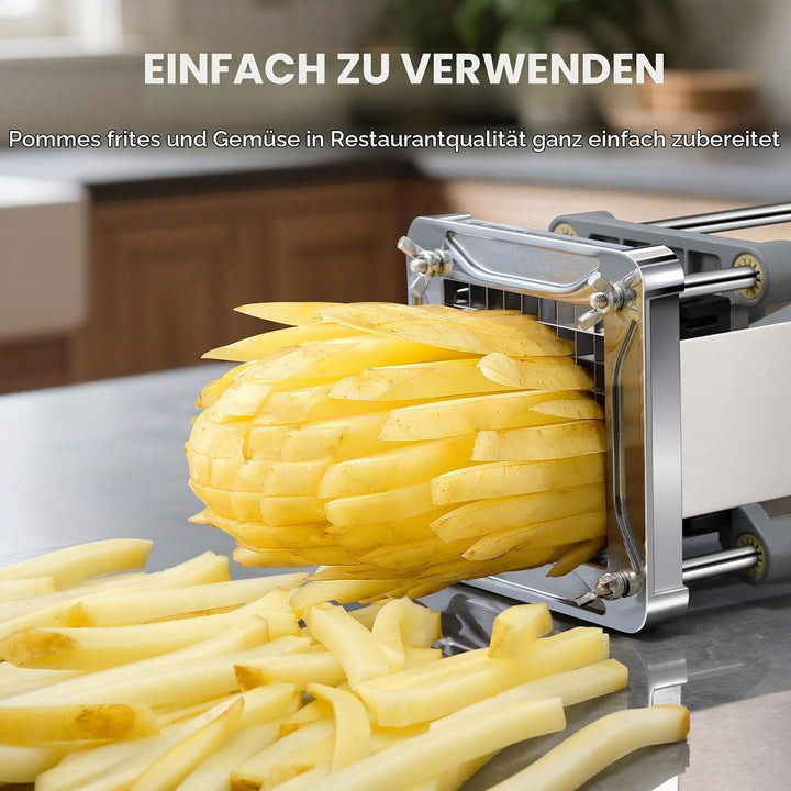Sopito Pommesschneider, Pommes Frites Schneider Edelstahl Professioneller French Fries Cutter mit 6x