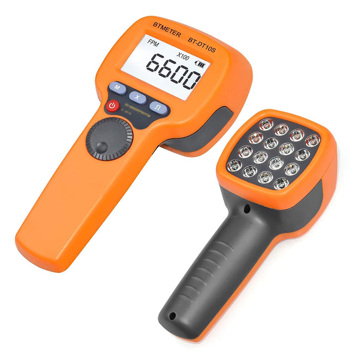 BTMETER Digitales Handheld-Stroboskop BT-DT10S, LED-Blitz-Strobe-Tachometer, 60~49999 FPM-Geschwindi