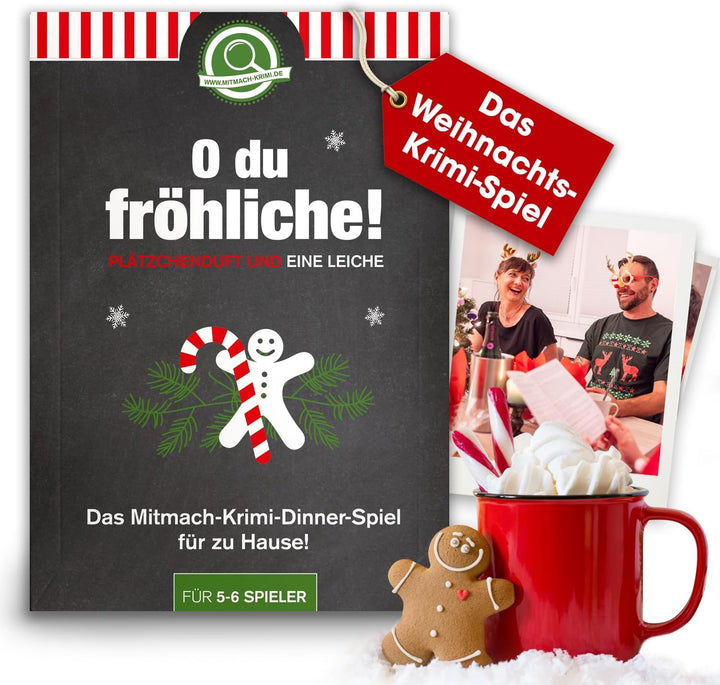 mitmach-krimi – O du fröhliche! Plätzchenduft und eine Leiche – Krimidinner Spiel für zuhause für 5-