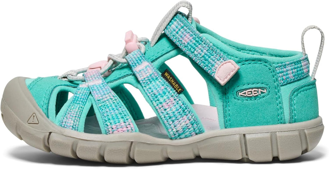 KEEN Unisex-Kinder Seacamp 2 Sandalen 32 EU Bright Aqua Giggle Pink, 32 EU Bright Aqua Giggle Pink