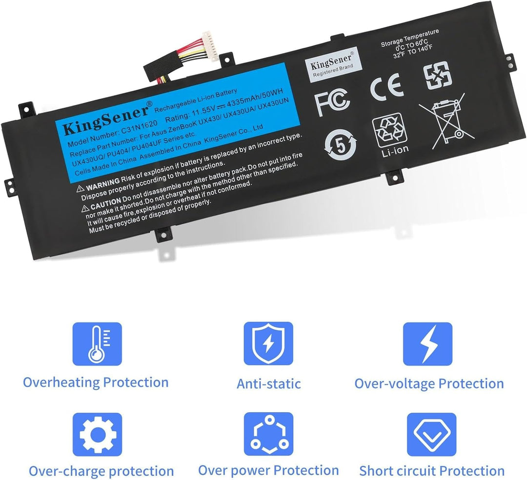 C31N1620 Laptop Akku 11,55V 50Wh Li-Polymer 3ICP5/70/81 0B200-02370000 für ASUS Zenbook UX430U UX430