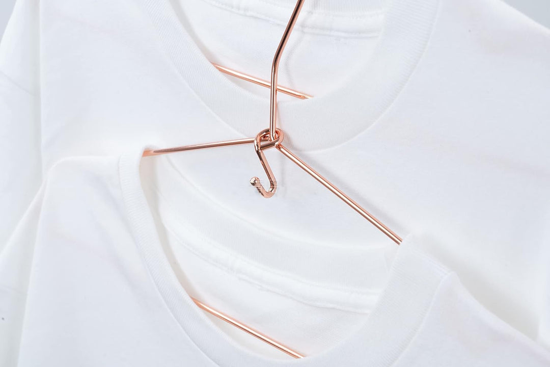 KOOBAY Kleiderbügel, 36 Stück, Verbindungshaken, stabiler Kleiderbügel, Roségold, Metall, Outfit-Kle