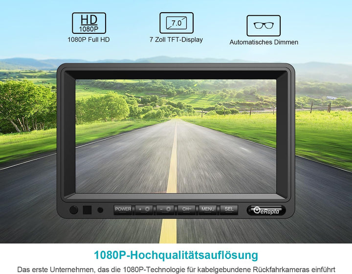 eRapta HD-Rückfahrkamera-System-Kit, 7&