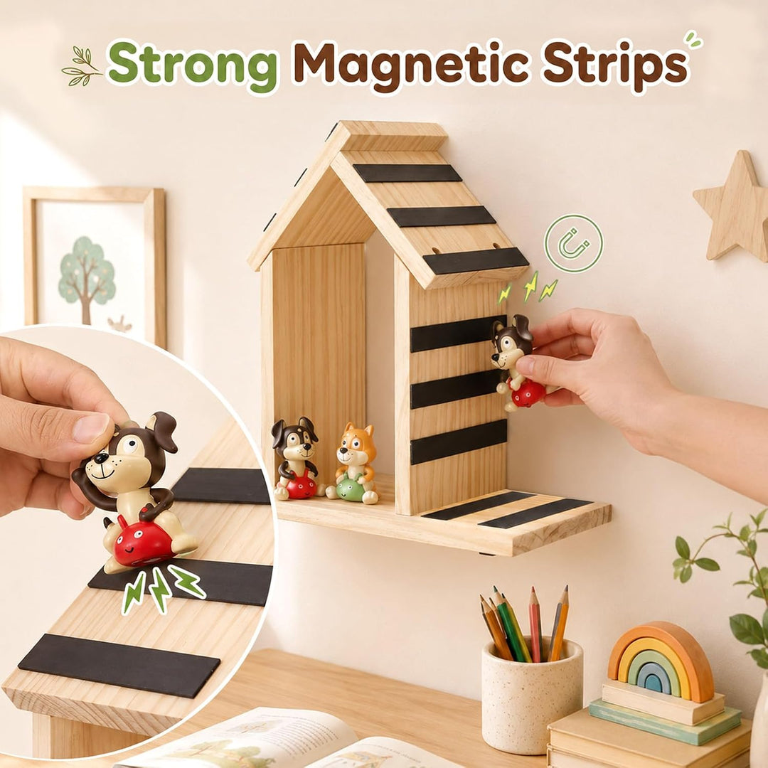 Magnetisches Toniebox Regal Kompatibel mit to-niesbox 1 und to-niesbox 2, Holz Tonie Regal, Wandrega
