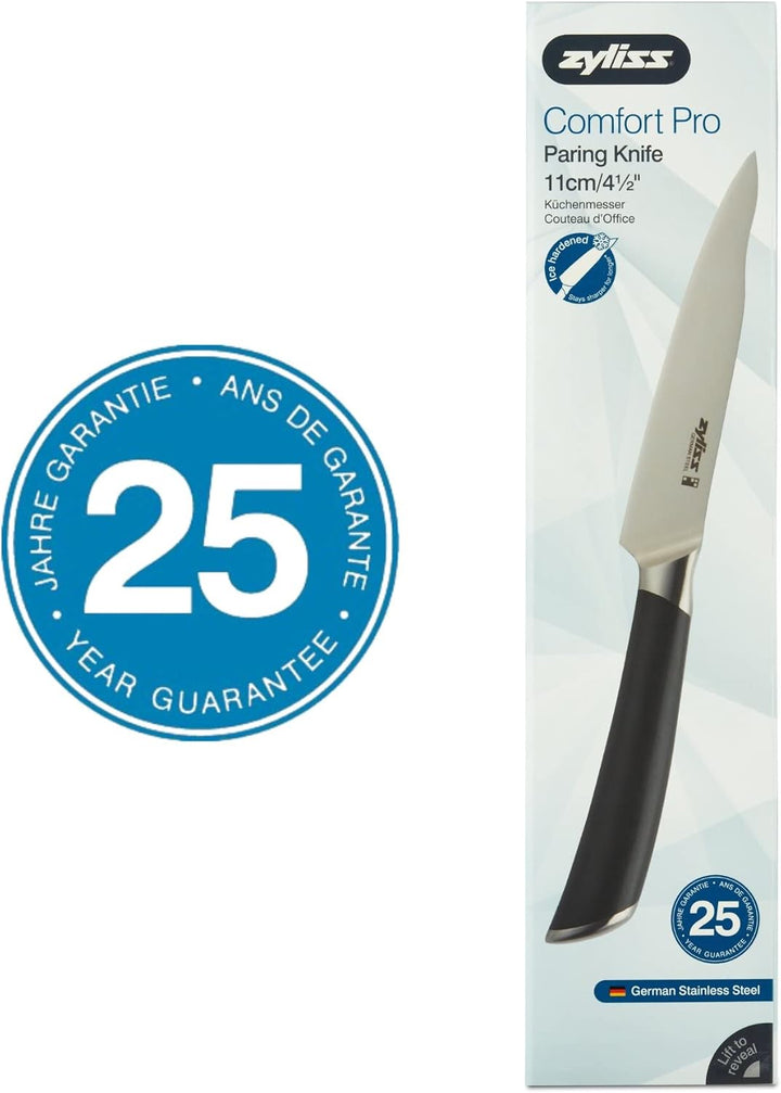 Zyliss Comfort Pro 11cm Gemüsemesser, Schälmesser, Extra Scharfe Deutscher Edelstahl, Antibakteriell