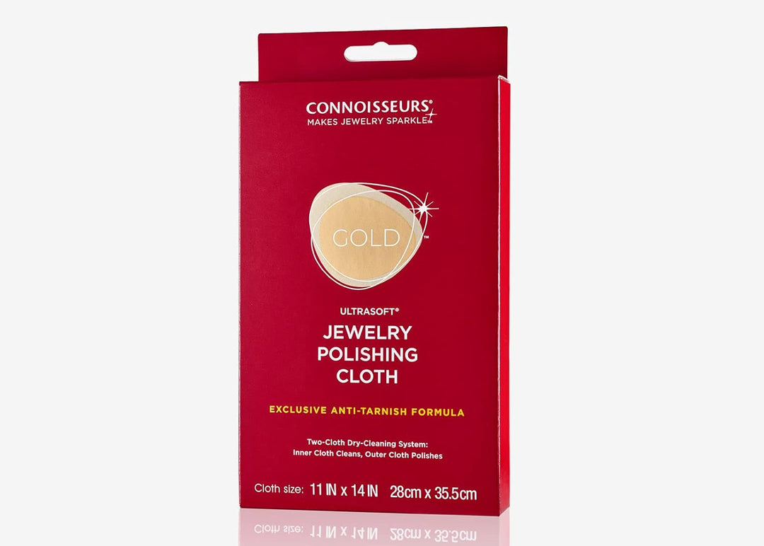 CONNOISSEURS Poliertuch für Goldschmuck | Schmuckreinigungstuch für die Schmuck Reinigung, Poliert u