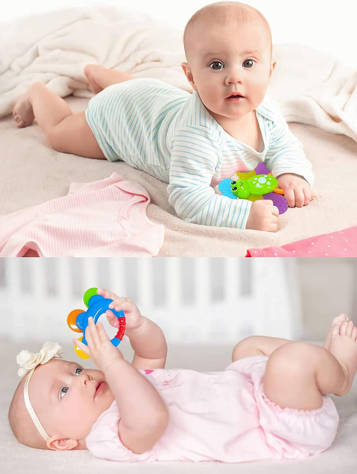 fiouni Baby Rassel Beissring Spielzeug Set Babys Erste Rasseln Babys Erstes Spielzeug Geschenkset fü