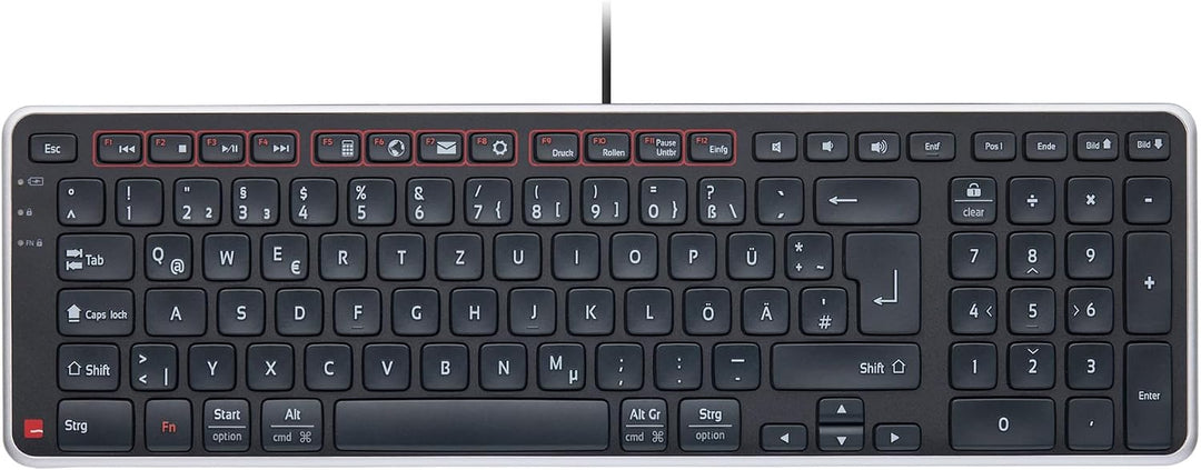 Contour Balance Keyboard | Kabelgebundene Tastatur | QWERTZ Layout | Super Flache Computertastatur |