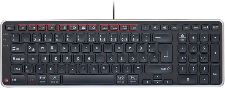 Contour Balance Keyboard | Kabelgebundene Tastatur | QWERTZ Layout | Super Flache Computertastatur |