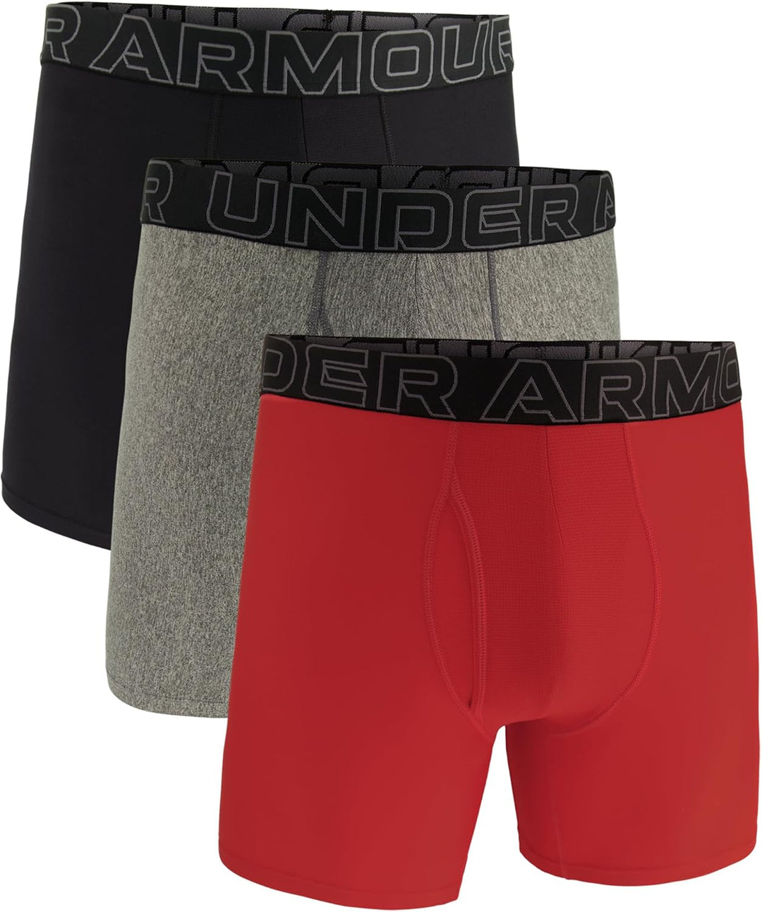 Under Armour Herren Tech Stretch Feuchtigkeitstransport Flachvorder Shorts XS Red Heather Solid 3er-