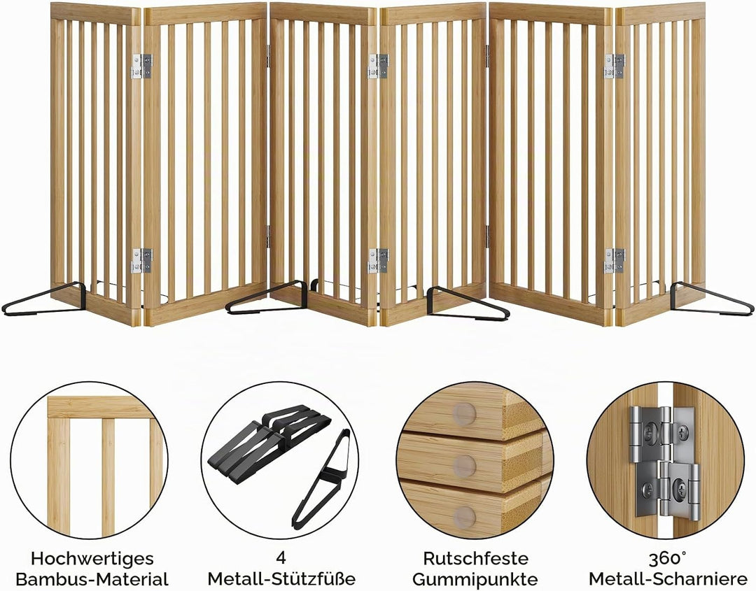 Freistehendes Hundegitter, Faltbares Hundebarriere für Tür,Treppen,Flur,Küche &amp; Schlafzimmer, Freist