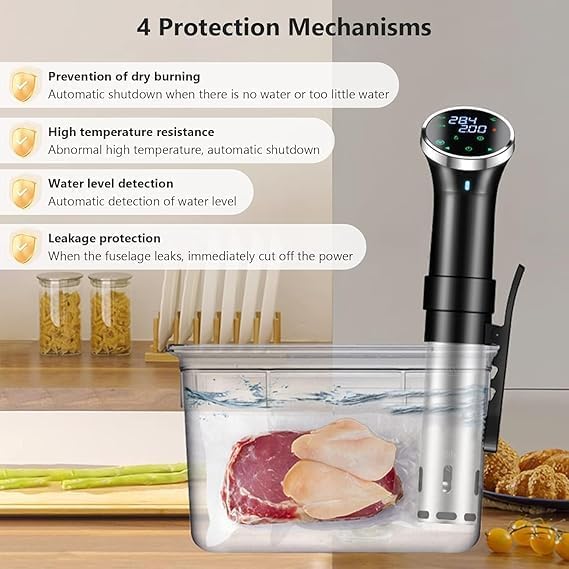 Sous Vide,Sous Vide Garer grossem Touchscreen 1100 Watt Präzisionsgarer, Tauchthermostate, Sous Vide