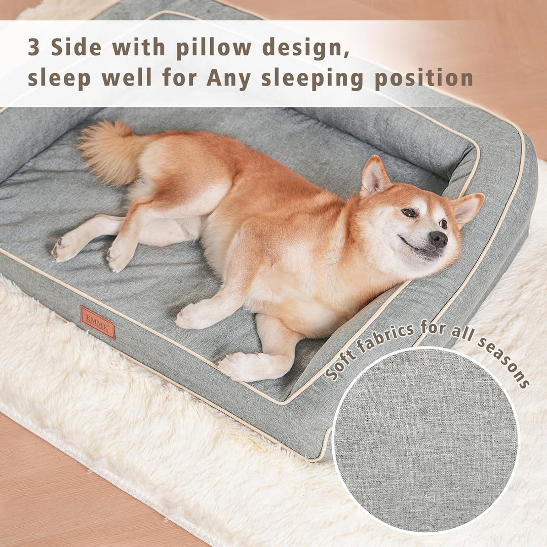 EMME Hundebett Mittelgrosse Hunde, 91X71X23cm, Orthopädisches Hundebett, Memory Foam Hundesofa Wasse