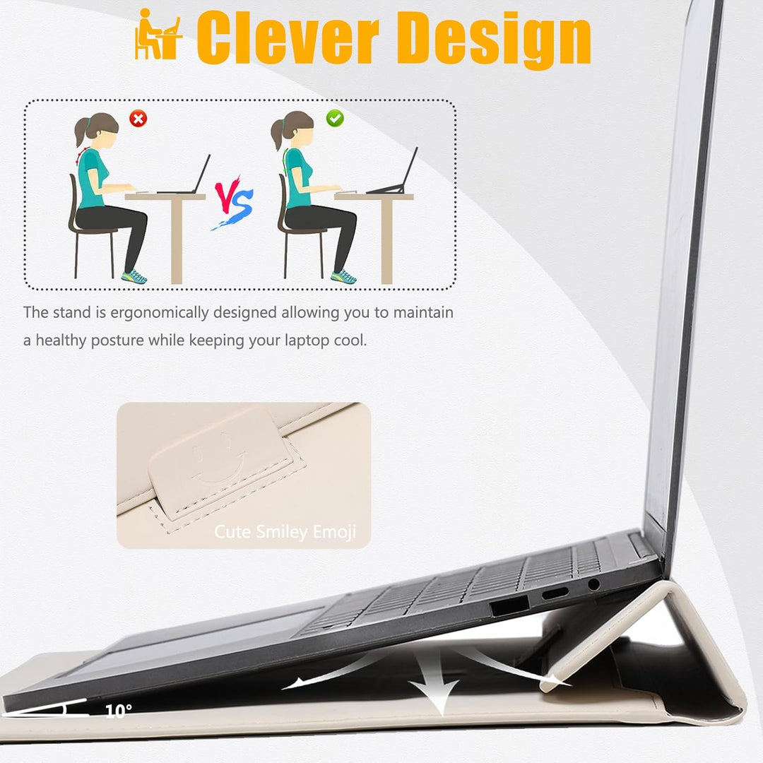 HYZUO 13,3-14 Zoll Laptop Hülle Laptophülle mit Standfunktion für MacBook Pro 14 M4/M3/M2/M1 Pro/Max