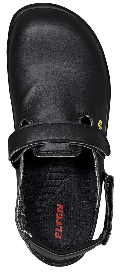 ELTEN Clog MICHEL black ESD SB, Damen und Herren, Textil, Stahlkappe, leicht, klassisch, Schwarz, Gr