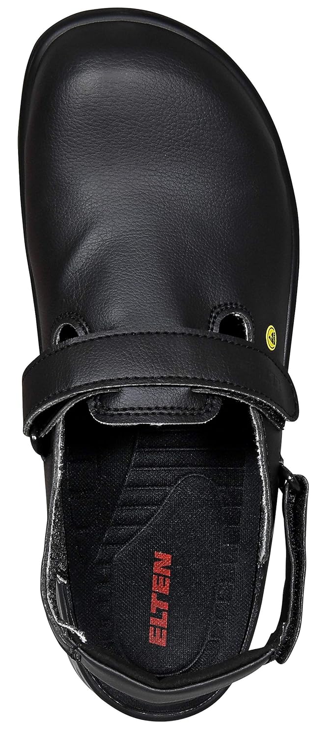 ELTEN Clog MICHEL black ESD SB, Damen und Herren, Textil, Stahlkappe, leicht, klassisch, Schwarz, Gr