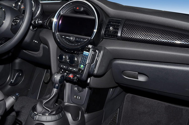 KUDA 1545 Halterung Kunstleder schwarz für Mini ab 2014 (F55/ F56), 1545