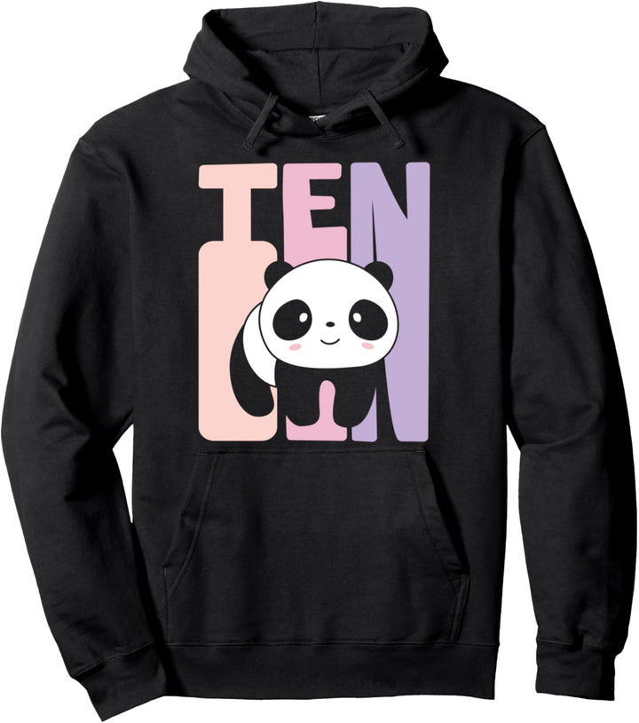 10. Geburtstag Mädchen süsses Panda Pandabär 10 Jahre alt Pullover Hoodie