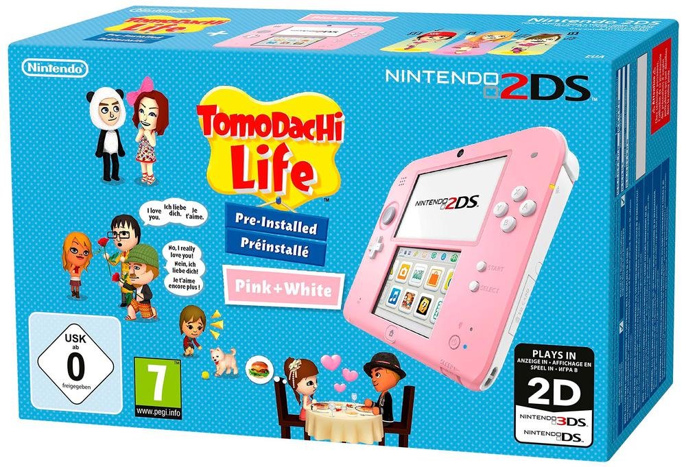 Nintendo 2DS - Konsole (Pink) + Tomodachi Life