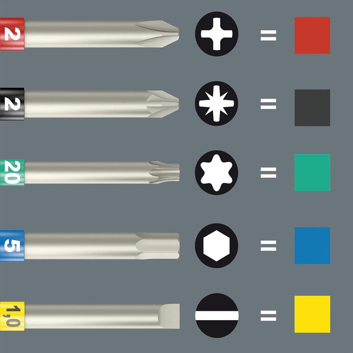 Wera - 05059303001 - Schraubendreher Wechselklingen Satz, Kraftform Kompakt 60 Tool Finder, 17-teili
