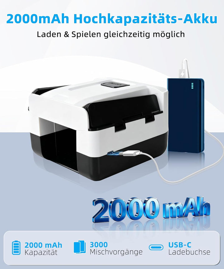 Sentoo Automatischer elektrischer Kartenmischer – 2000mAh USB-C wiederaufladbar, geräuscharm – Misch