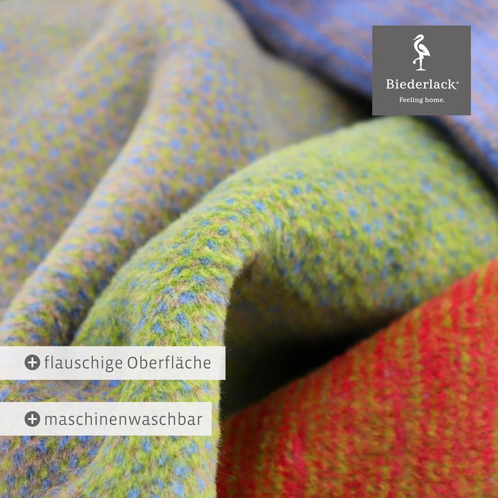 Biederlack Kuscheldecke bunt, Sofadecke 100% Baumwolle, 150 x 200 cm