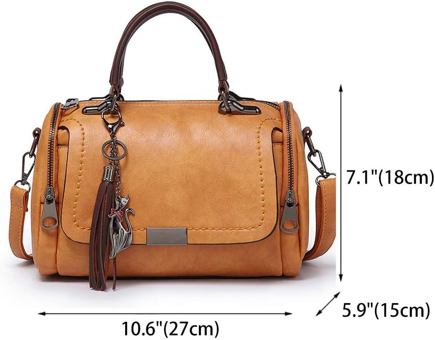 BUKESIYI Damen Tasche Umhängetasche Handtasche Frauen Klein Schultertasche Weekender Lack PU Leder C