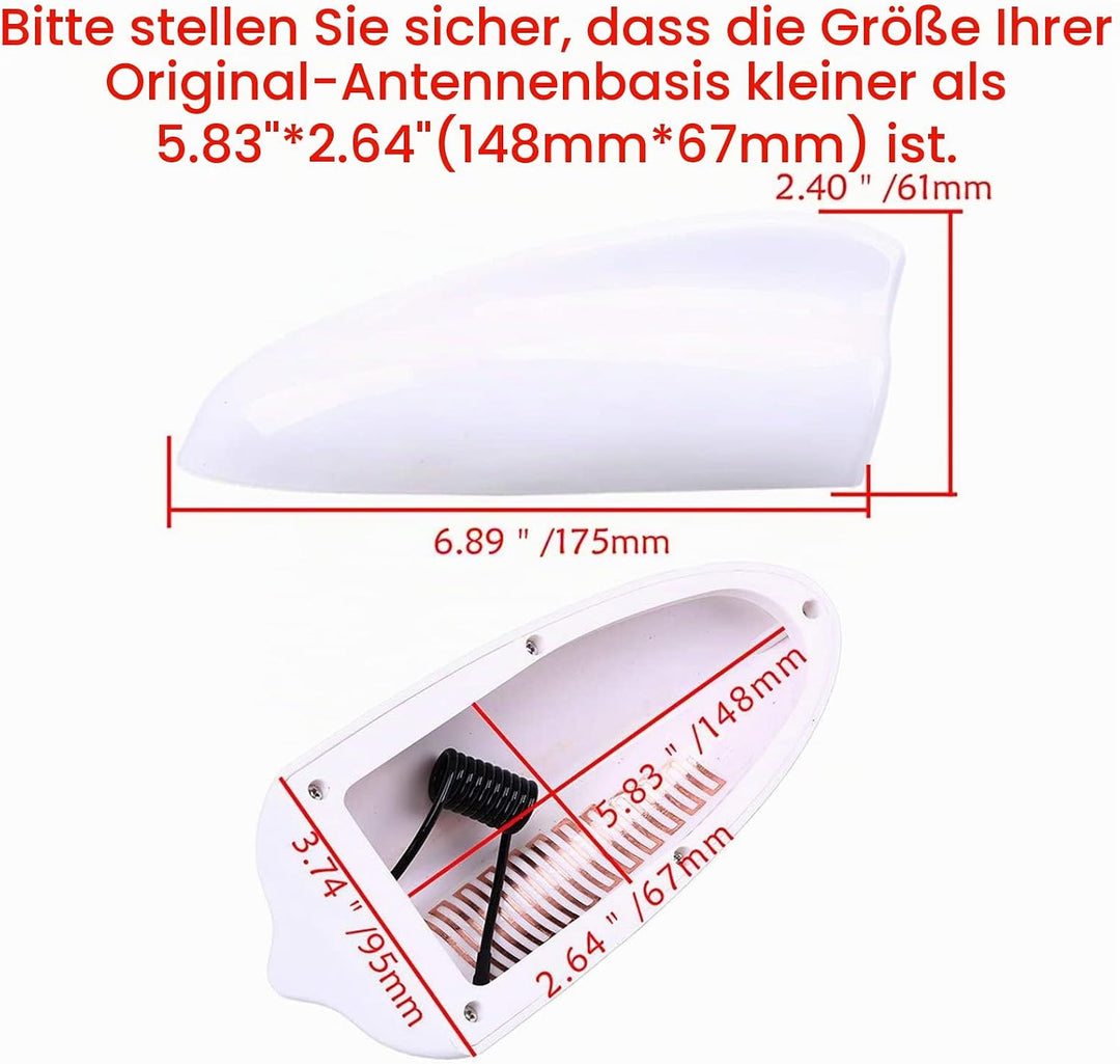 Possbay Haifischflossen-Antenne Auto Antenne AM FM Radio Signal Antenne Klebeband Basis Super Funkti