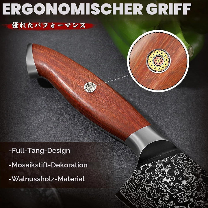 Freelander Ausbeinmesser VG10 Profi Fleischmesser, Scharfes Metzgermesser mit Damastmuster, Küchenme