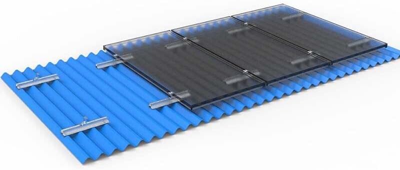 Solarmodul Alu Halterung Befestigungssystem Trapezblech PV Befestigungsschiene Schiene 400MM Endklem